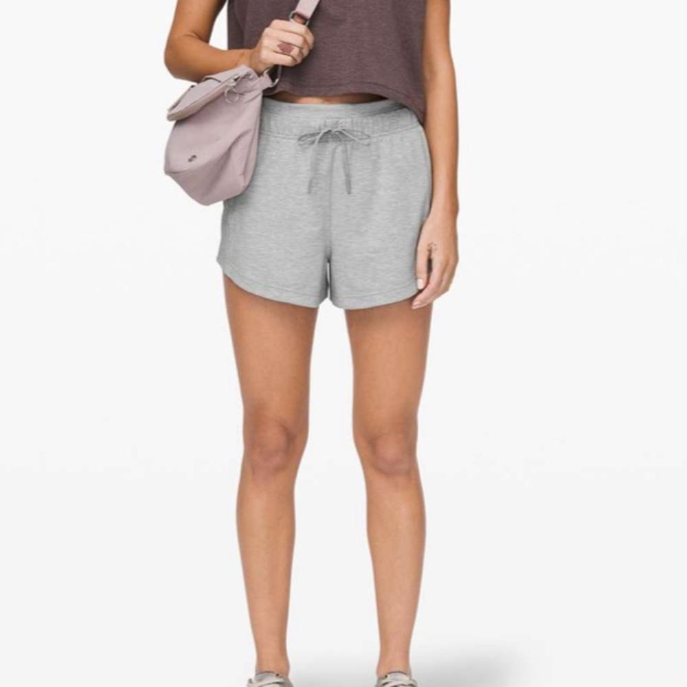 lululemon athletica Light Gray Drawstring Lounge Shorts